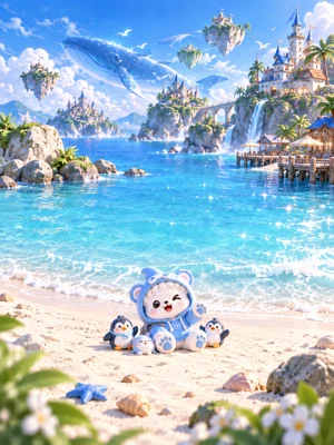 鲸落海湾里的浅蓝鲨鱼卫衣熊崽